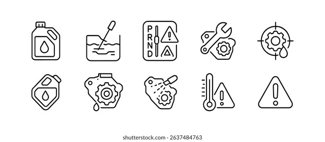 Automotive, mechanical line icon set. car maintenance and repair tools collection