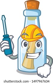 Automotive message in bottle with shape mascot