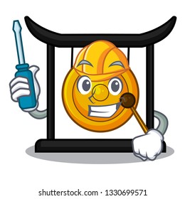 Automotive minuatur golden gong in cartoon shape