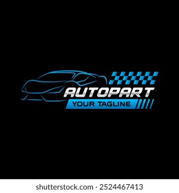 Automotive modern logo vector isolated in black background. Car logo template isolated. Set of car garage badge logo design