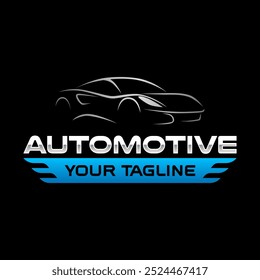 Automotive modern logo vector isolated in black background. Car logo template isolated. Set of car garage badge logo design