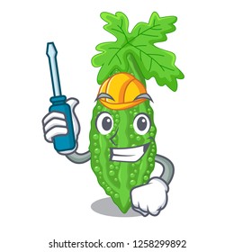 Automotive momordica bitter melon on pear cartoon