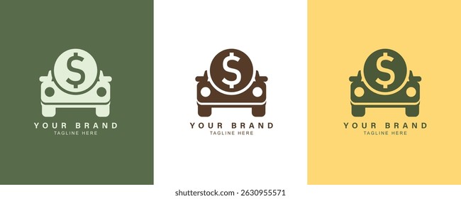 Automotive Money Dollar Car Simple Logo Design Template. Car Finance Icon, Transport Payment, Rent Car