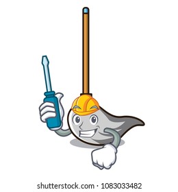 Automotive mop mascot cartoon style
