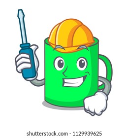Automotive mug mascot cartoon style