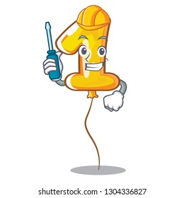 Automotive number one balloon stickto cartoon door