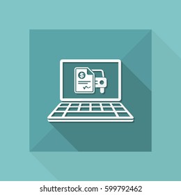 Automotive online quote - Dollar - Vector flat icon