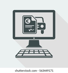 Automotive online quote - Euro - Vector flat icon