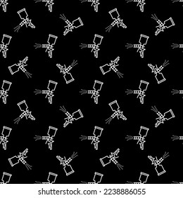 Fondo del concepto de pintura automática - Concepto de vector patrón sin fisuras con icono de contorno de pistola de pintura 