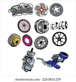 automotive parts in vector art