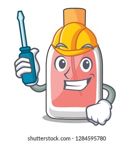 Automotive perfume bottle isolated in the mascot