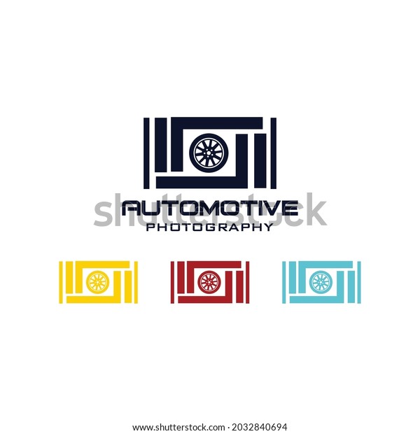 Automotive Photography Logo Template Designs Camera Stock Vector