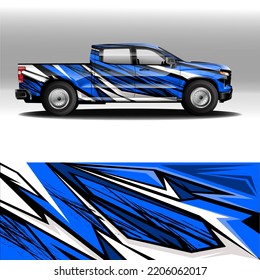 Automotive pick up truck wrap design template