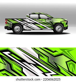 Automotive pick up truck wrap design template