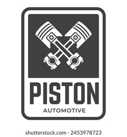 Automotive piston workshop logo design modern badge style custom car service engine tune up logo.