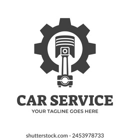 Automotive piston workshop logo design modern badge style custom car service engine tune up logo.