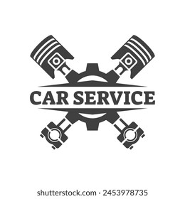 Automotive piston workshop logo design modern badge style custom car service engine tune up logo.