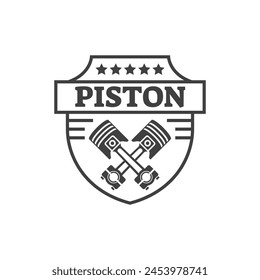 Automotive piston workshop logo design modern badge style custom car service engine tune up logo.