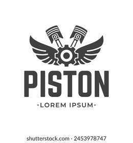 Automotive piston workshop logo design modern badge style custom car service engine tune up logo.