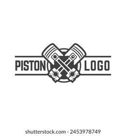 Automotive piston workshop logo design modern badge style custom car service engine tune up logo.