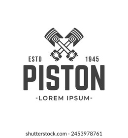 Automotive piston workshop logo design modern badge style custom car service engine tune up logo.