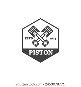 Automotive piston workshop logo design modern badge style custom car service engine tune up logo.