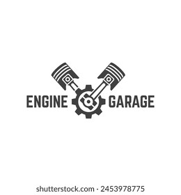 Automotive piston workshop logo design modern badge style custom car service engine tune up logo.