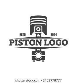 Automotive piston workshop logo design modern badge style custom car service engine tune up logo.