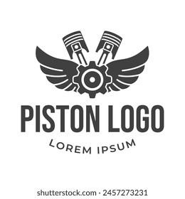 Automotive piston workshop logo design modern badge style custom car service engine tune up logo.