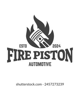 Automotive piston workshop logo design modern badge style custom car service engine tune up logo.