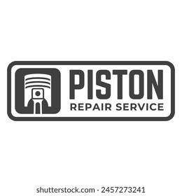 Automotive piston workshop logo design modern badge style custom car service engine tune up logo.