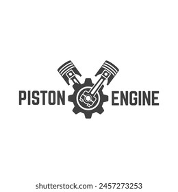 Automotive piston workshop logo design modern badge style custom car service engine tune up logo.