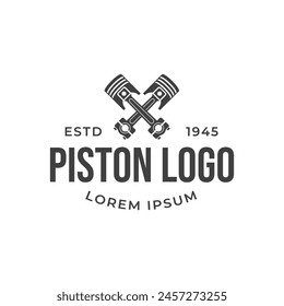 Automotive piston workshop logo design modern badge style custom car service engine tune up logo.