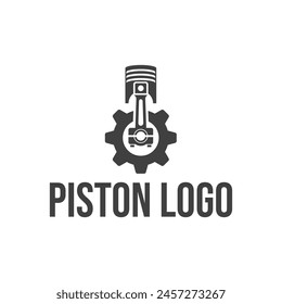 Automotive piston workshop logo design modern badge style custom car service engine tune up logo.