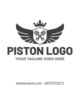 Automotive piston workshop logo design modern badge style custom car service engine tune up logo.