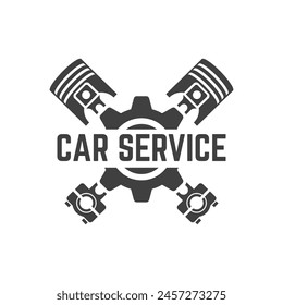 Automotive piston workshop logo design modern badge style custom car service engine tune up logo.