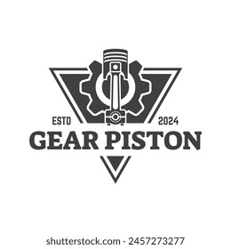 Automotive piston workshop logo design modern badge style custom car service engine tune up logo.