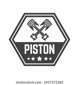 Automotive piston workshop logo design modern badge style custom car service engine tune up logo.