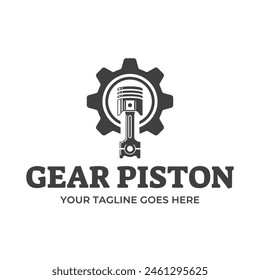 Automotive piston workshop logo design modern badge style custom car service engine tune up logo.