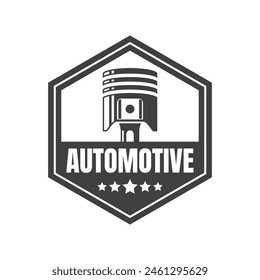 Automotive piston workshop logo design modern badge style custom car service engine tune up logo.