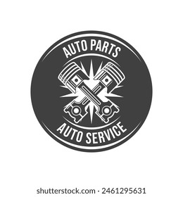 Automotive piston workshop logo design modern badge style custom car service engine tune up logo.