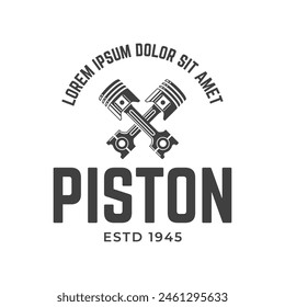 Automotive piston workshop logo design modern badge style custom car service engine tune up logo.