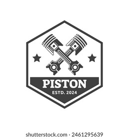 Automotive piston workshop logo design modern badge style custom car service engine tune up logo.