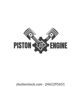 Automotive piston workshop logo design modern badge style custom car service engine tune up logo.