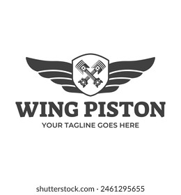 Automotive piston workshop logo design modern badge style custom car service engine tune up logo.