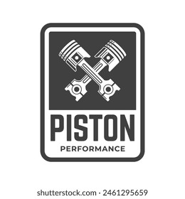 Automotive piston workshop logo design modern badge style custom car service engine tune up logo.