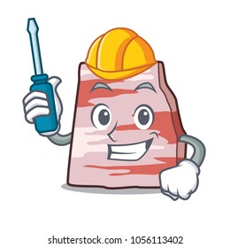 Automotive pork lard mascot cartoon