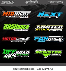 Automotive racing decals and sticker design vector