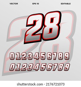 Automotive Racing Number Design Template Stock Vector (Royalty Free ...