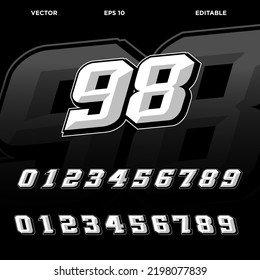 Automotive racing number design templates